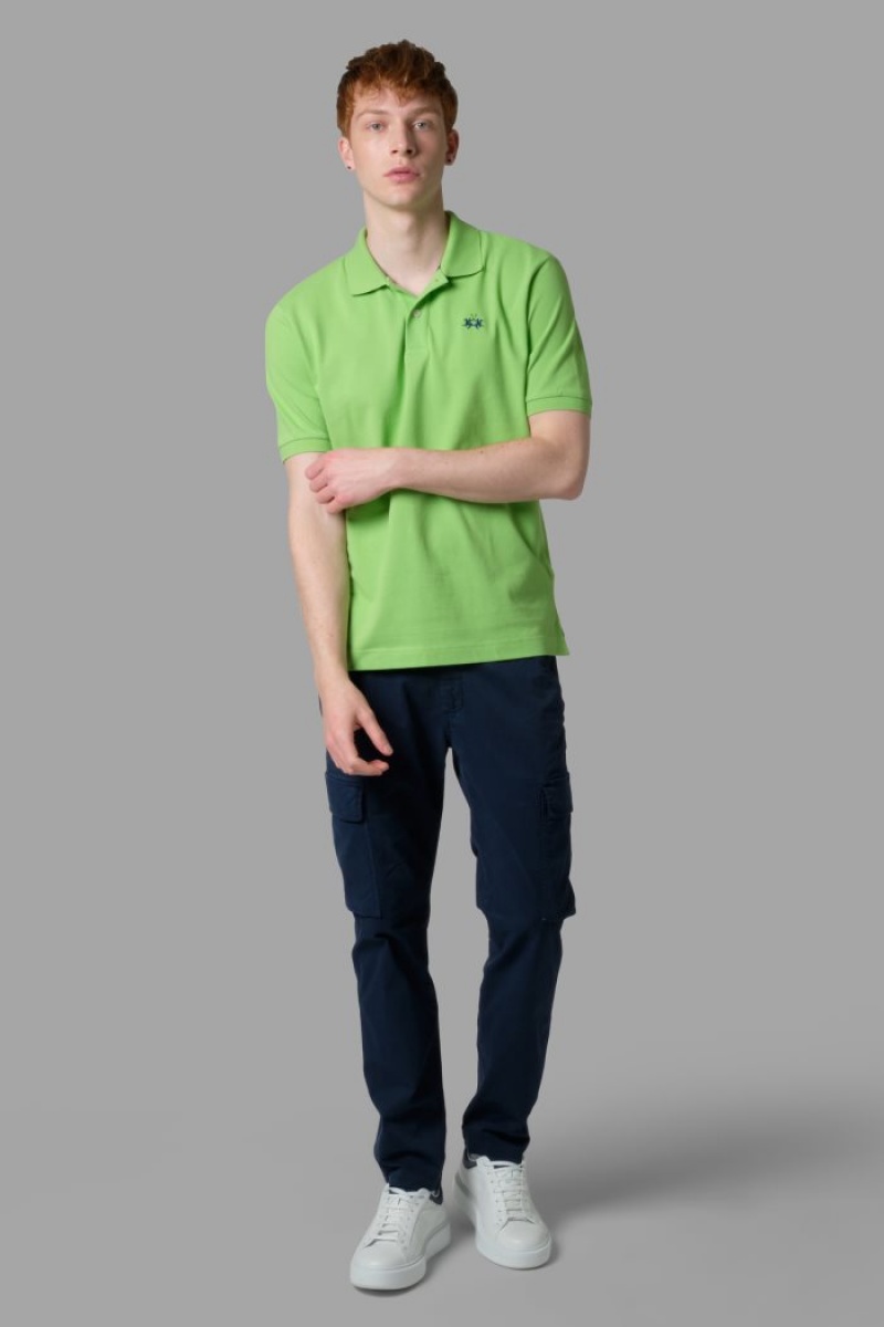 Light Green La Martina Regular-fit Classic Piqué Men Polo Shirt USA | DDT-1925