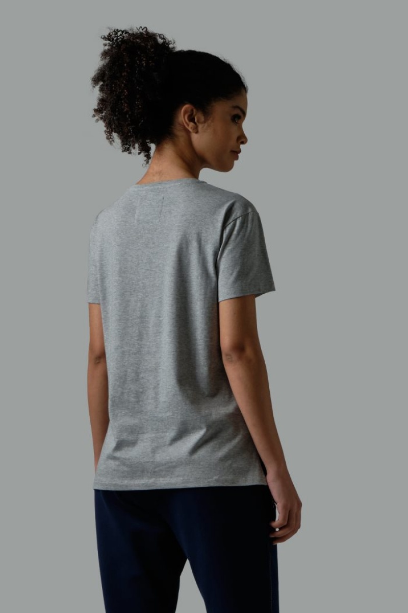 Light Grey La Martina Regular-fit 100% Cotton Women T Shirts USA | ATP-9331