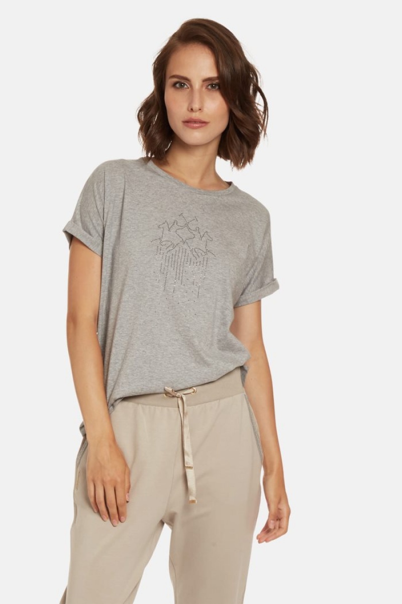 Light Grey La Martina Regular-fit 100% Cotton Women T Shirts USA | XZY-6857