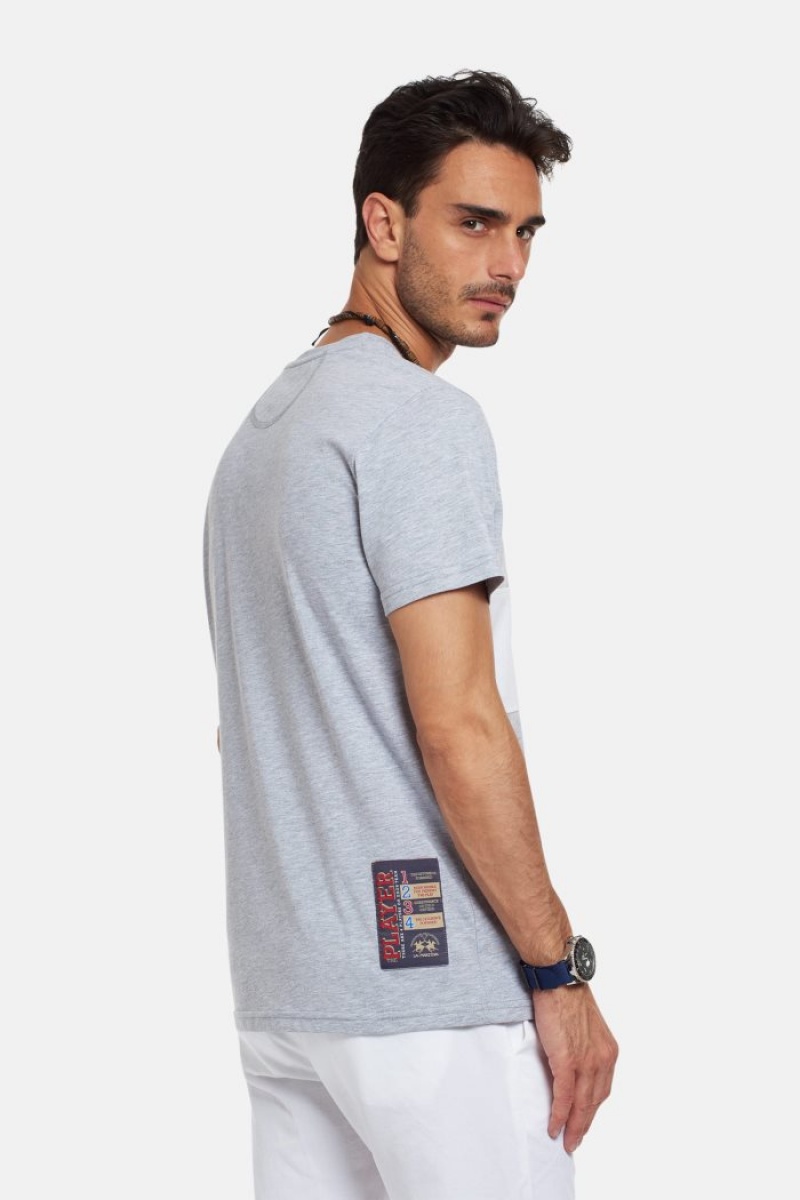 Light Grey La Martina Regular-fit Cotton Men T Shirts USA | DCA-6892