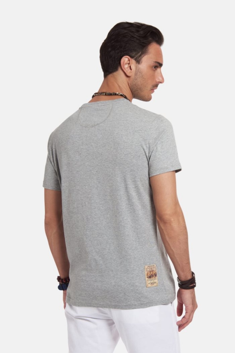 Light Grey La Martina Regular-fit Cotton Men T Shirts USA | QMC-5267