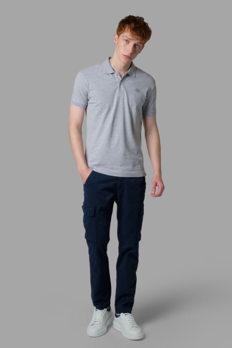 Light Grey La Martina Slim-fit Men Polo Shirt USA | HVK-7776