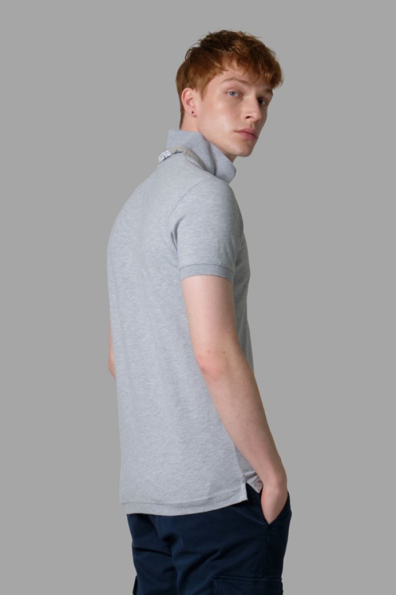 Light Grey La Martina Slim-fit Men Polo Shirt USA | HVK-7776