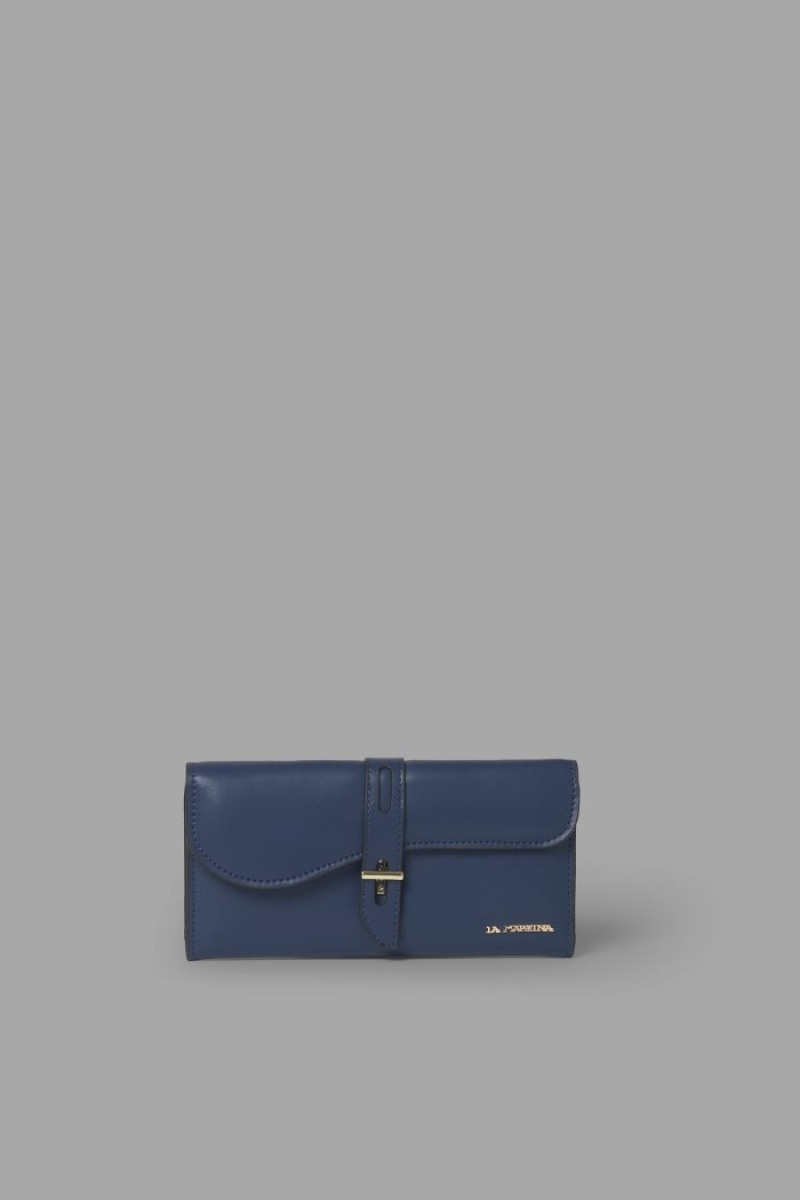 Navy La Martina Buckle-embellished Leather Women Purses USA | SVF-2360