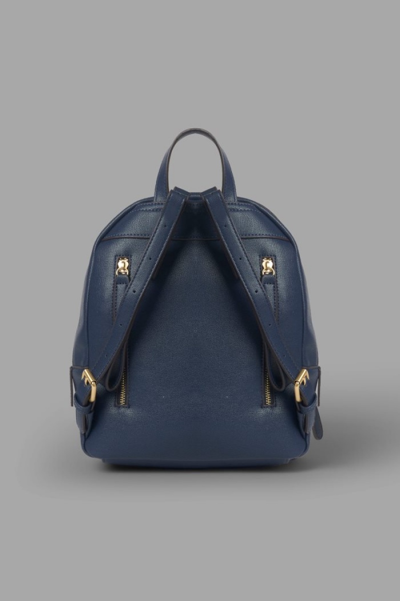 Navy La Martina Faux Leather Women Backpacks USA | GVR-3080