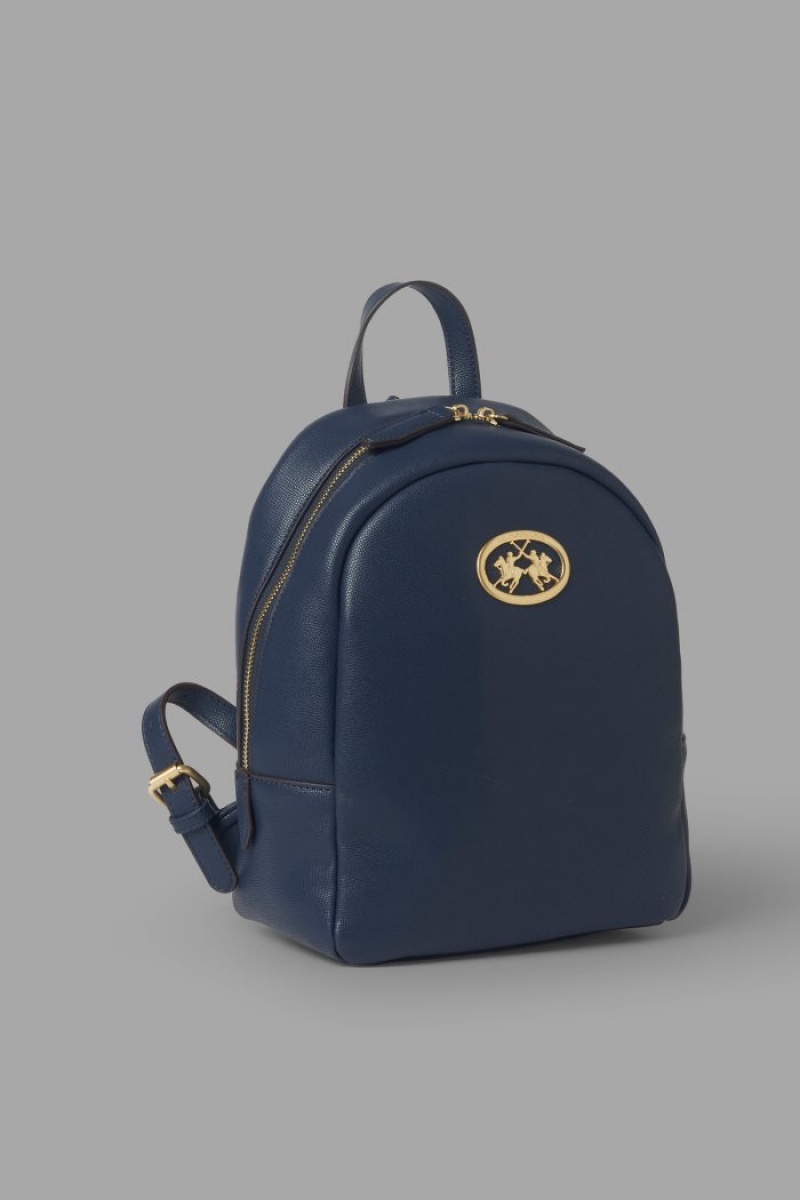 Navy La Martina Faux Leather Women Backpacks USA | GVR-3080