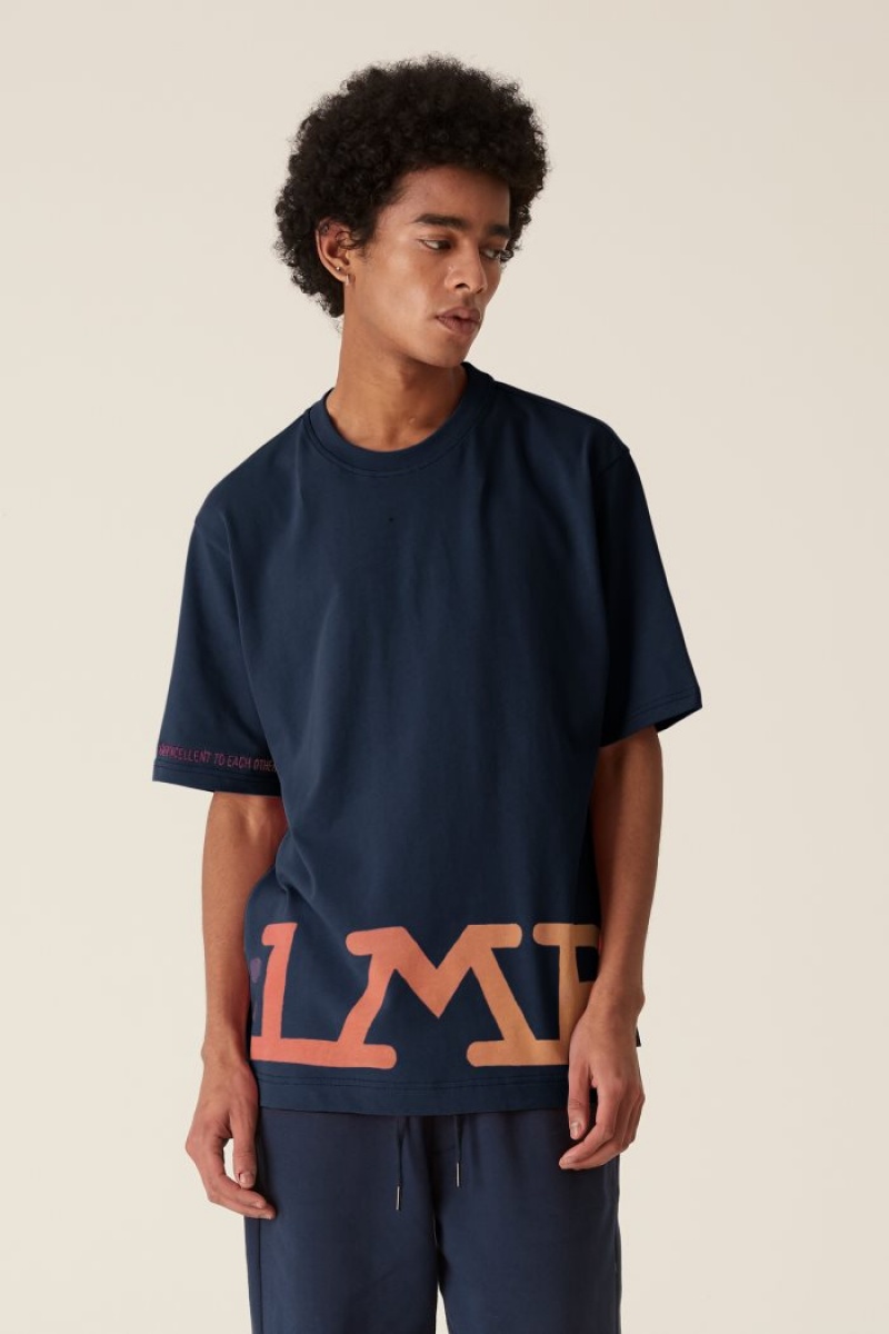 Navy La Martina LMRTN Basic T Shirts USA | ABP-5933