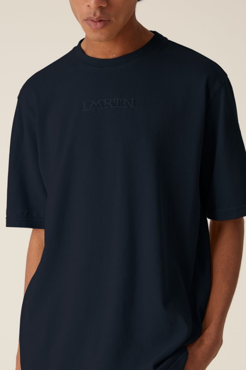 Navy La Martina LMRTN Basic T Shirts USA | HBZ-0927