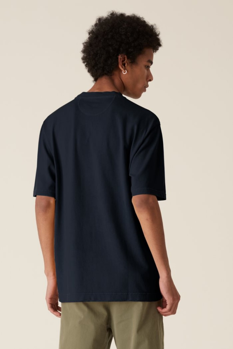 Navy La Martina LMRTN Basic T Shirts USA | HBZ-0927