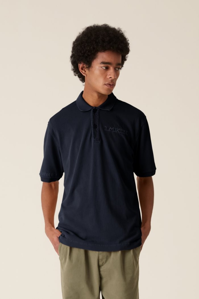 Navy La Martina LMRTN Cotton Polo Shirt USA | XNC-2433