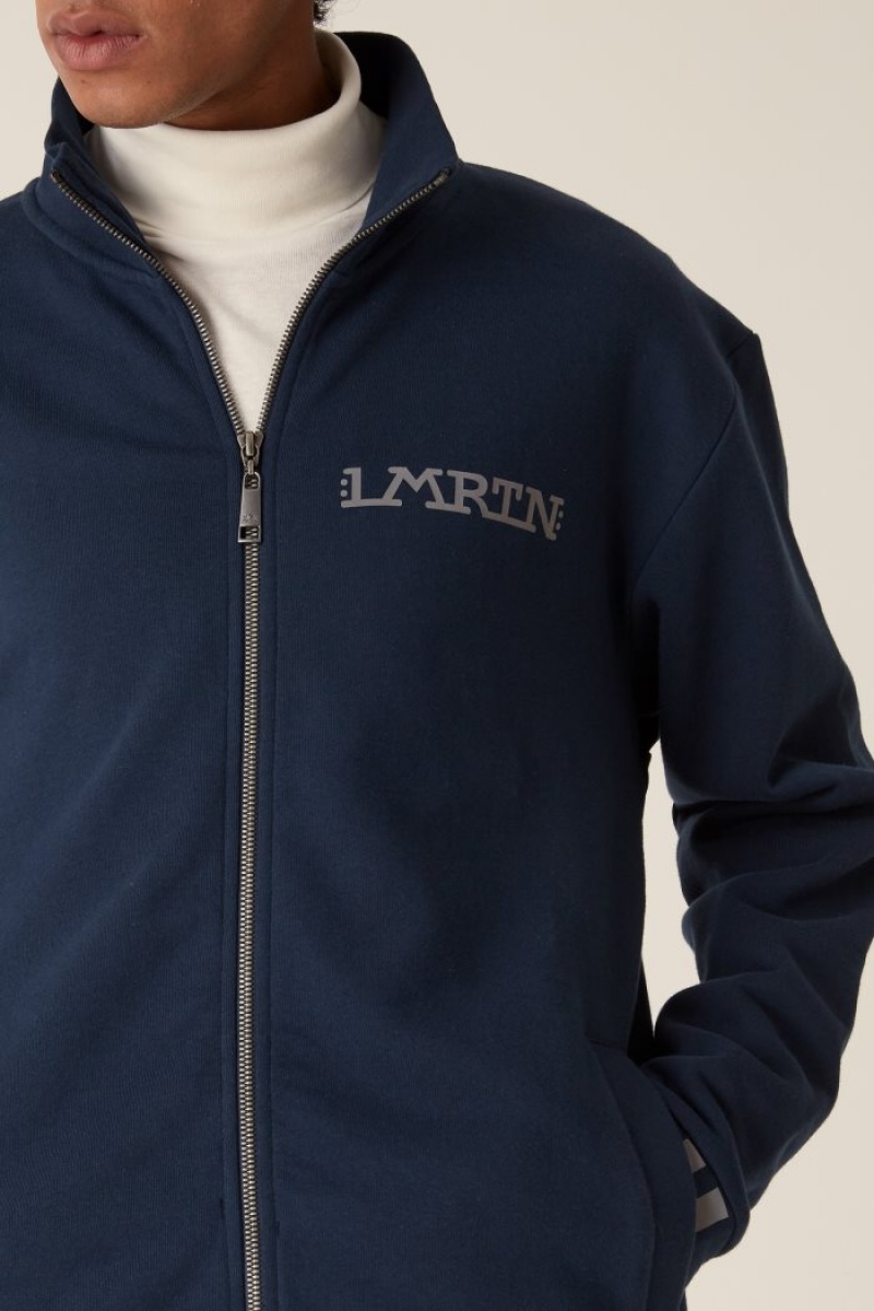 Navy La Martina LMRTN High-neck Sweatshirt USA | GKZ-6378