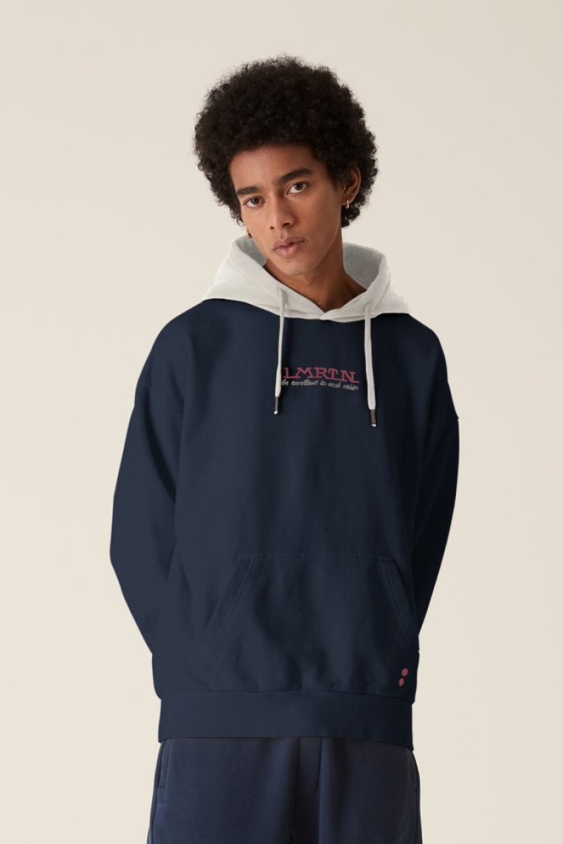 Navy La Martina LMRTN Hoodie USA | ZXU-1817