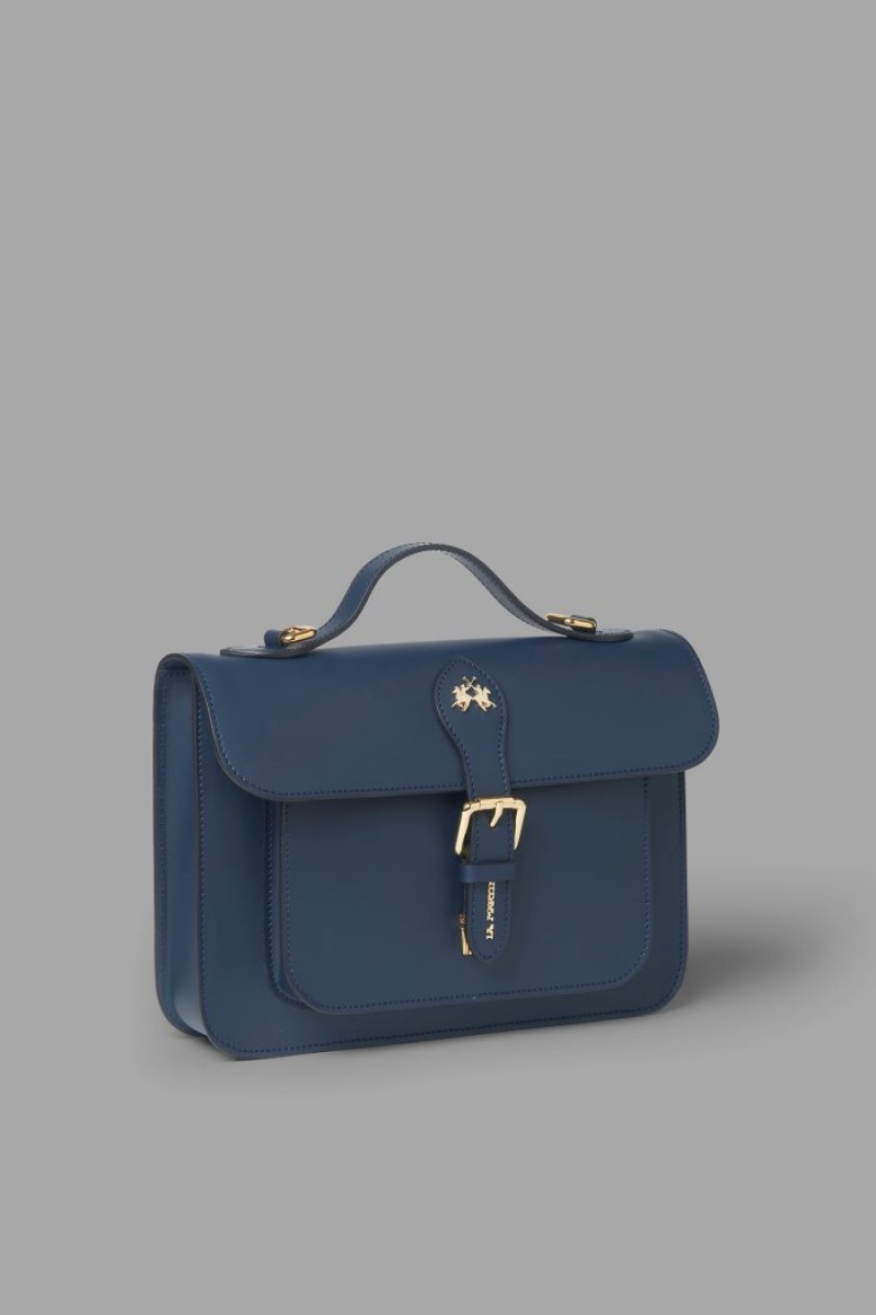 Navy La Martina Leather Women Messenger Bags USA | LRI-6563