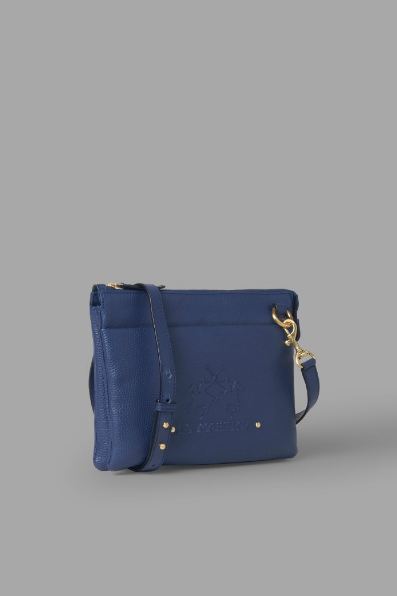 Navy La Martina Leather Women Messenger Bags USA | PCZ-3045