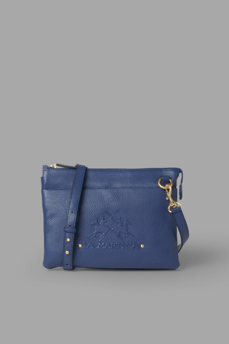 Navy La Martina Leather Women Messenger Bags USA | PCZ-3045