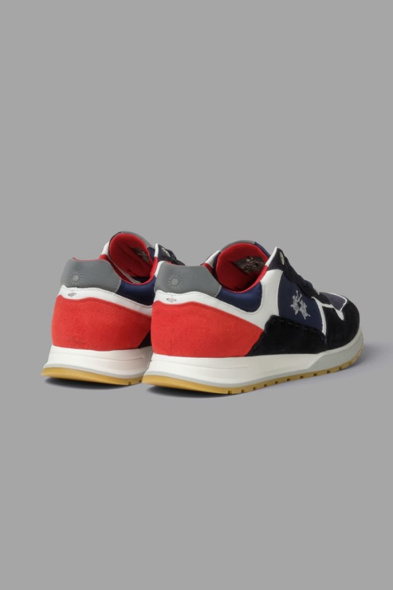 Navy La Martina Multicoloured Canvas Men Sneakers USA | VPO-0649