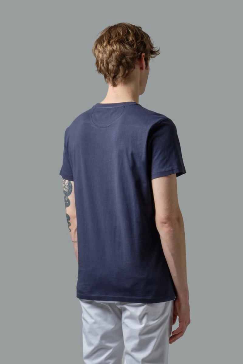 Navy La Martina Regular-fit Cotton Men T Shirts USA | JHA-9907