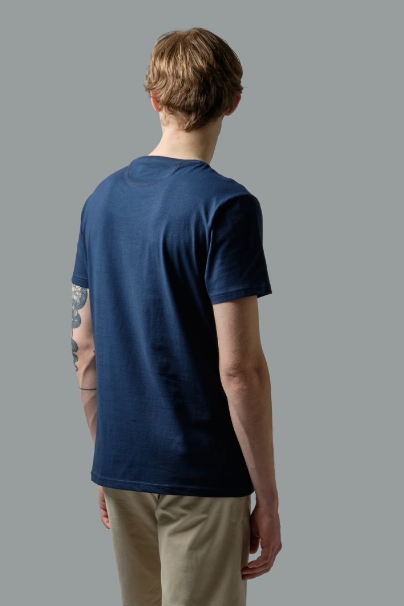 Navy La Martina Regular-fit Cotton Men T Shirts USA | UWX-0797