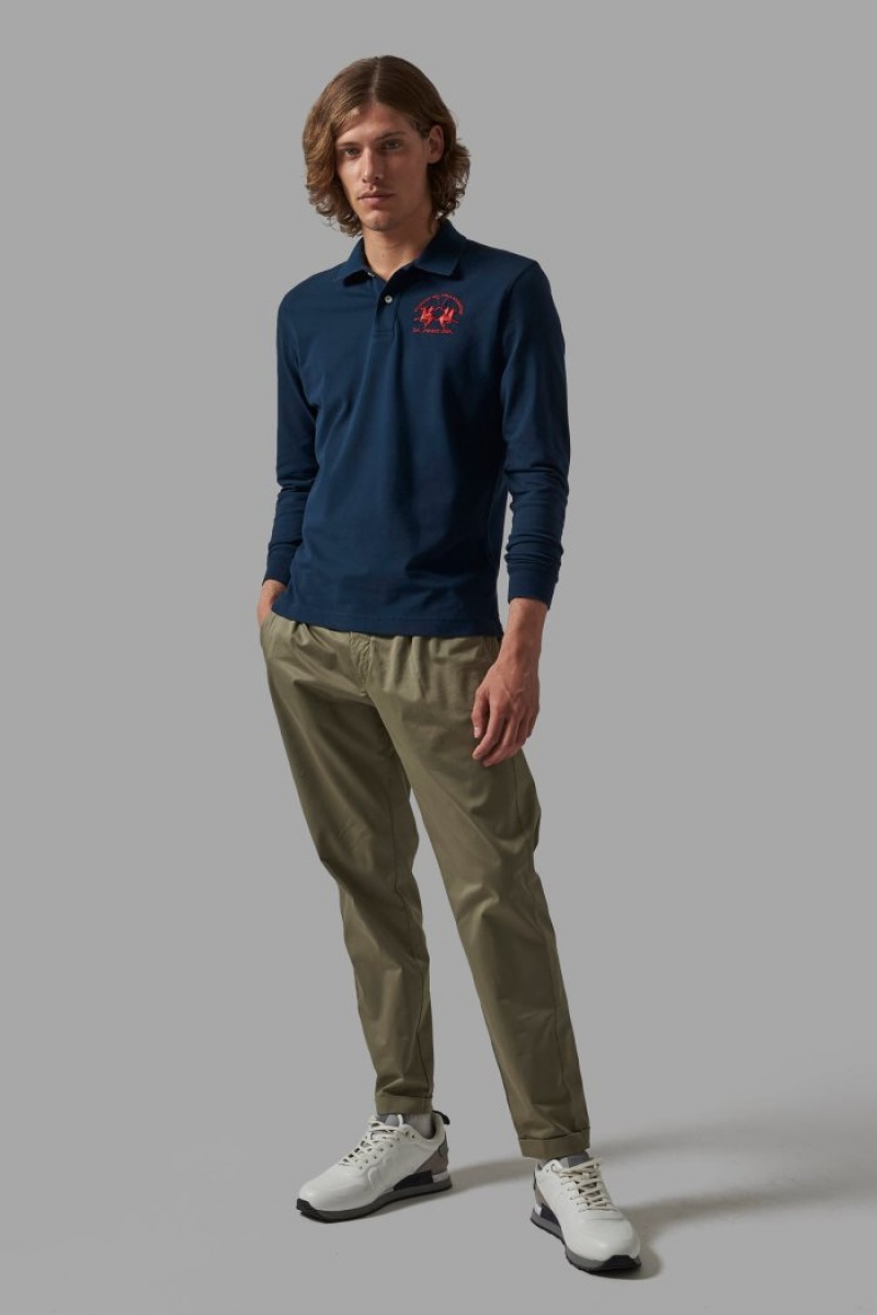 Navy La Martina Regular-fit Men Polo Shirt USA | DDB-9692