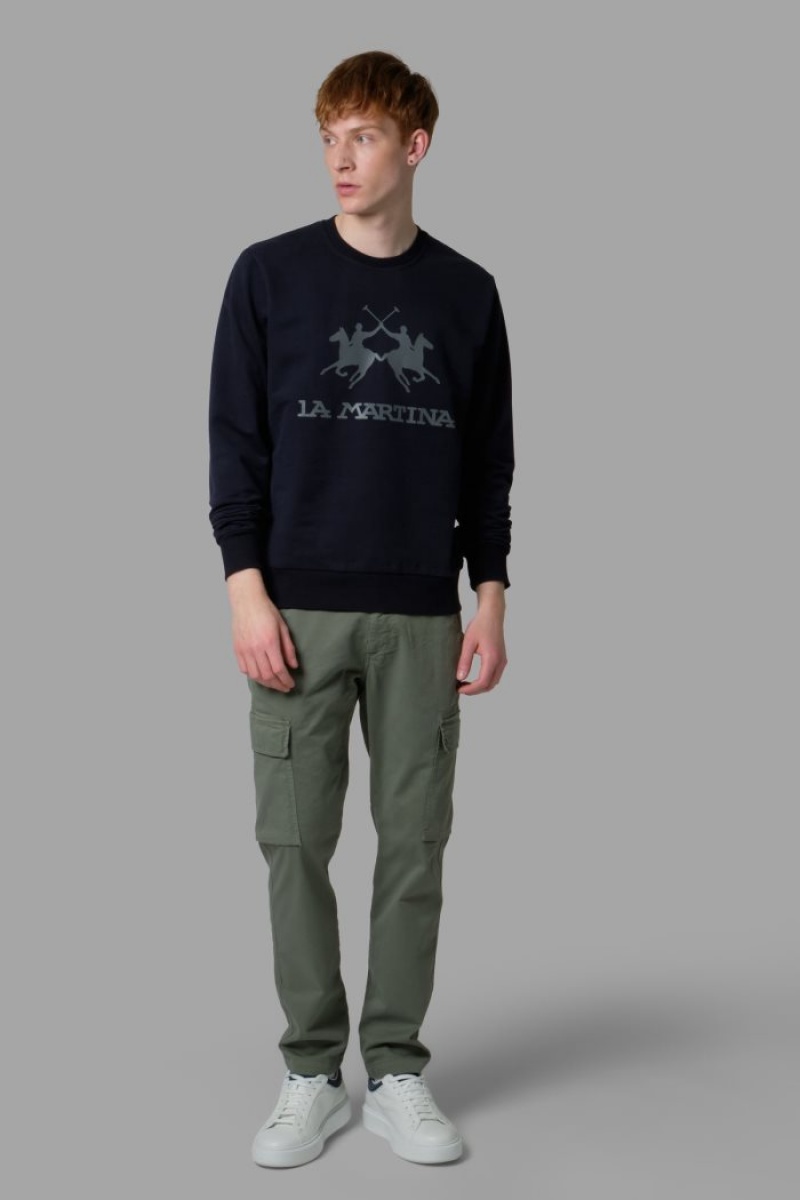 Navy La Martina Regular-fit Men Sweater USA | VMS-5556