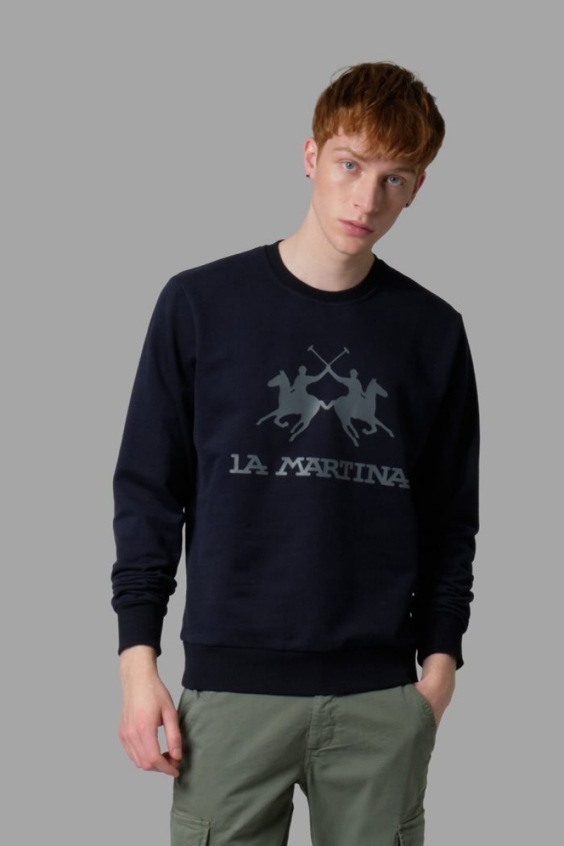 Navy La Martina Regular-fit Men Sweater USA | VMS-5556