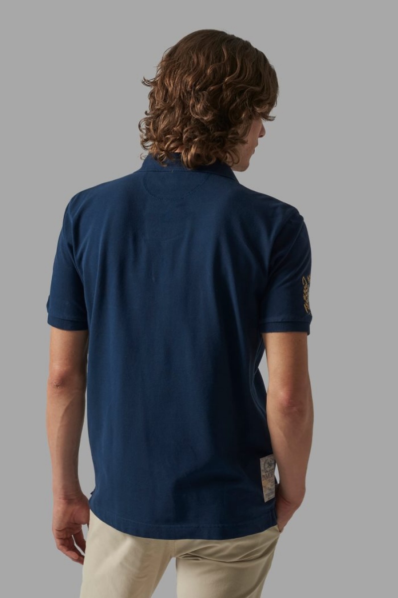 Navy La Martina Regular-fit Stretch Cotton Men Polo Shirt USA | JLM-8962