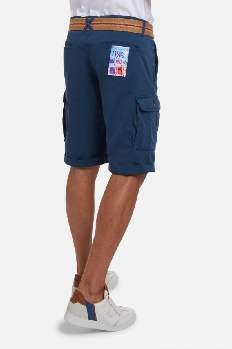 Navy La Martina Regular-fit Stretch Cotton Men Bermuda Shorts USA | VPX-0241