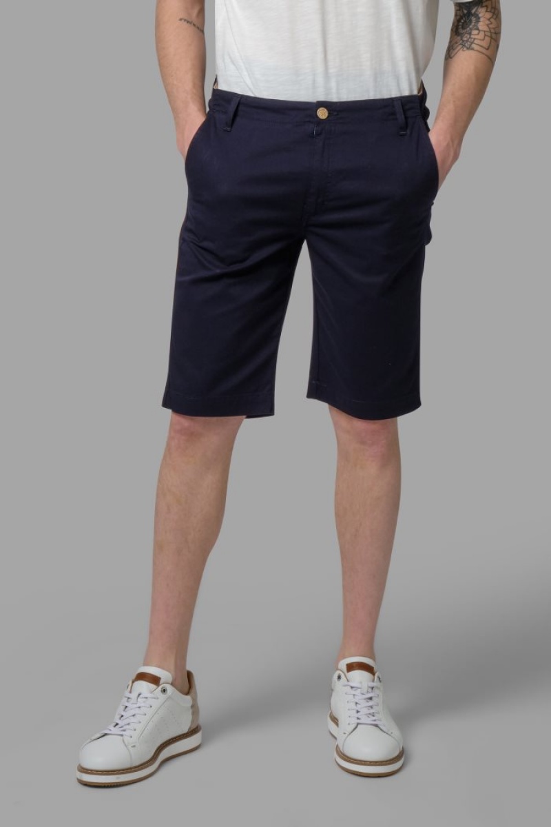 Navy La Martina Regular-fit Stretch Cotton Men Bermuda Shorts USA | YBS-9699