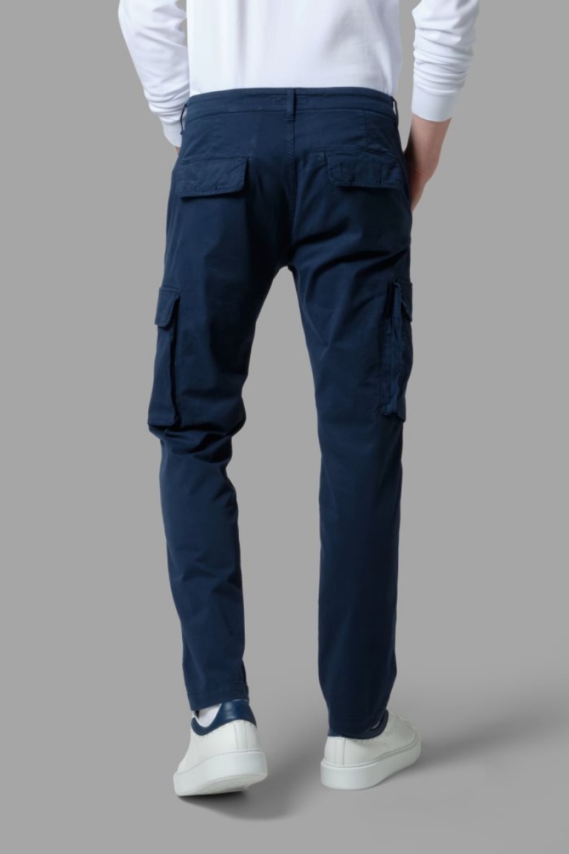 Navy La Martina Regular-fit Stretch Cotton Men Chino Pants USA | SHF-6250