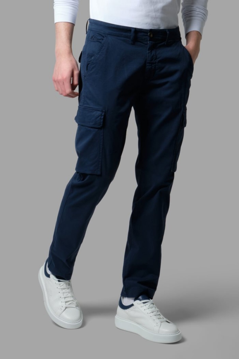 Navy La Martina Regular-fit Stretch Cotton Men Chino Pants USA | SHF-6250