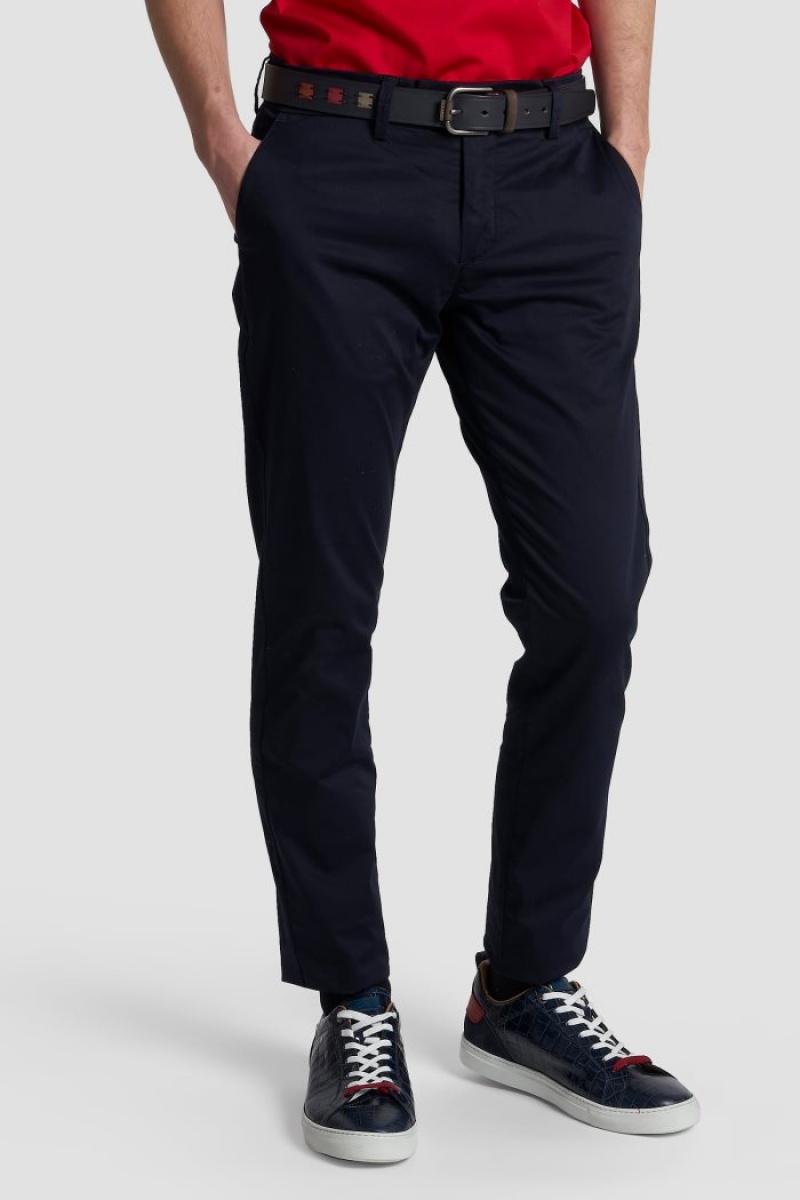 Navy La Martina Regular-fit Stretch Cotton Men Chino Pants USA | MHE-1813