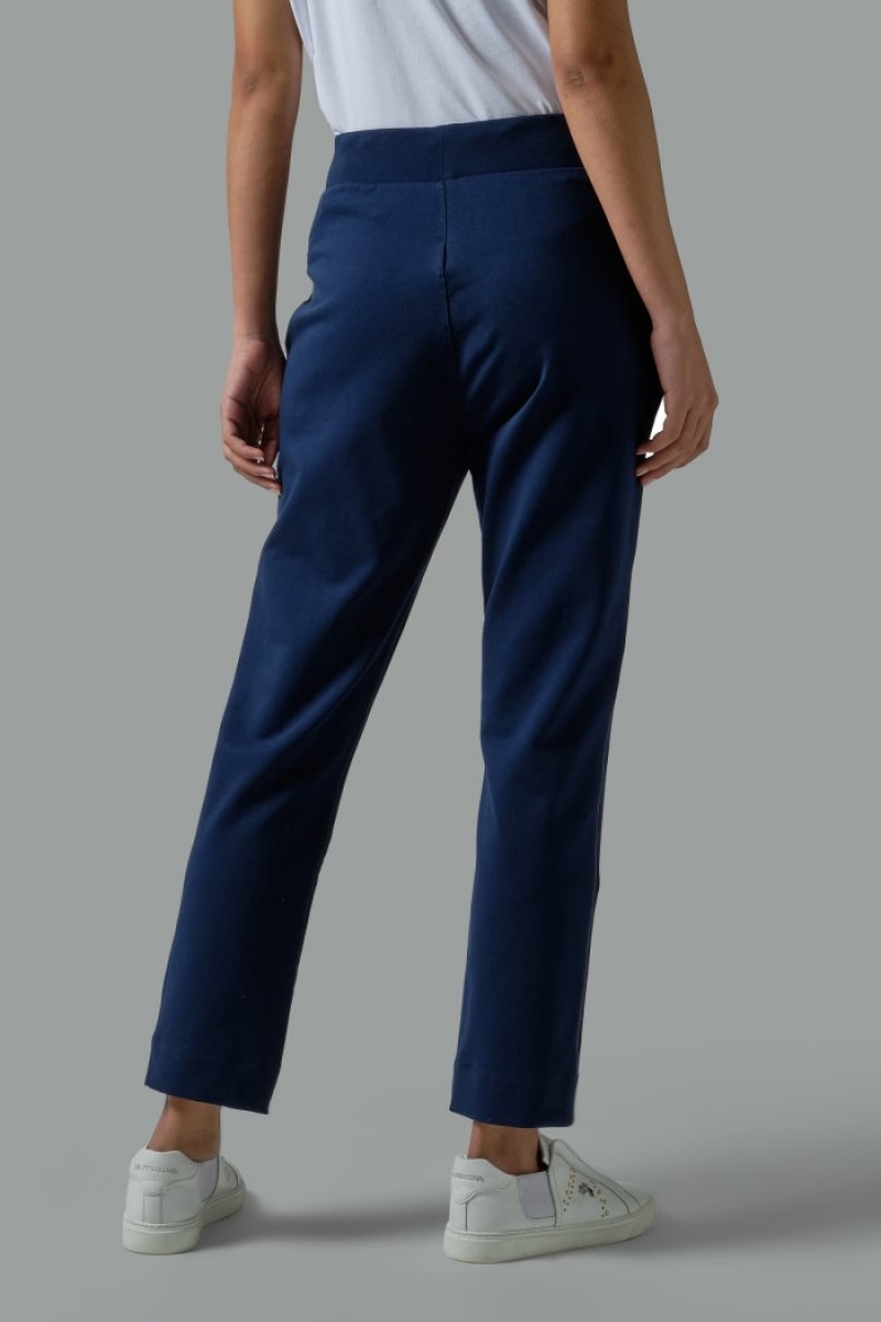 Navy La Martina Regular-fit Stretch Women Trousers USA | THH-8597