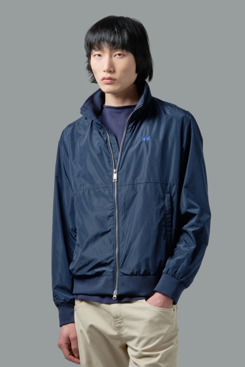 Navy La Martina Regular-fit Synthetic Fibre Men Windbreaker USA | NPN-6953