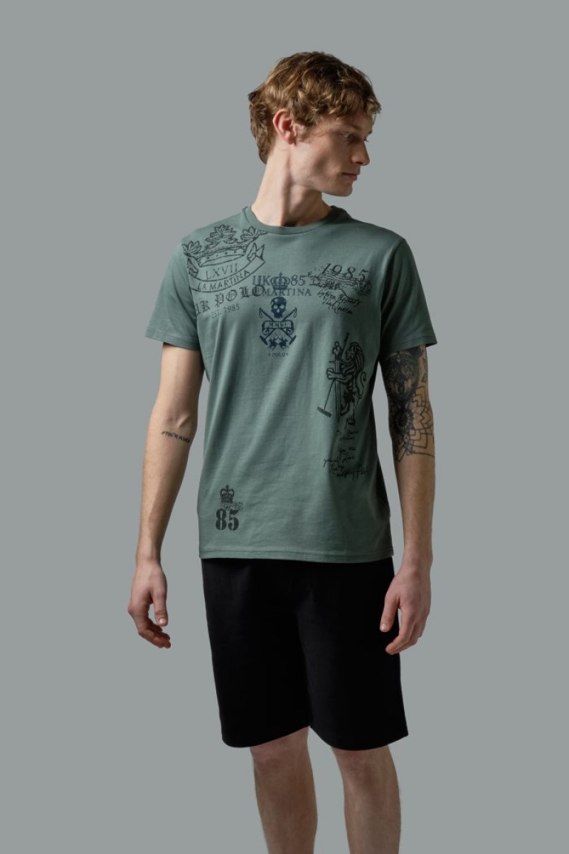 Olive La Martina Regular-fit Cotton Men T Shirts USA | WCR-2125