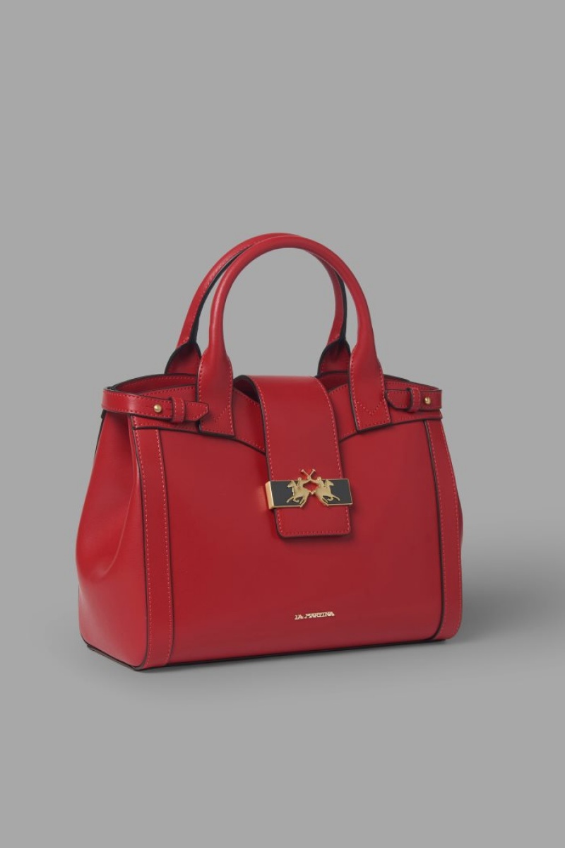 Red La Martina Plain-coloured Trapeze Women Bags USA | KOK-6229