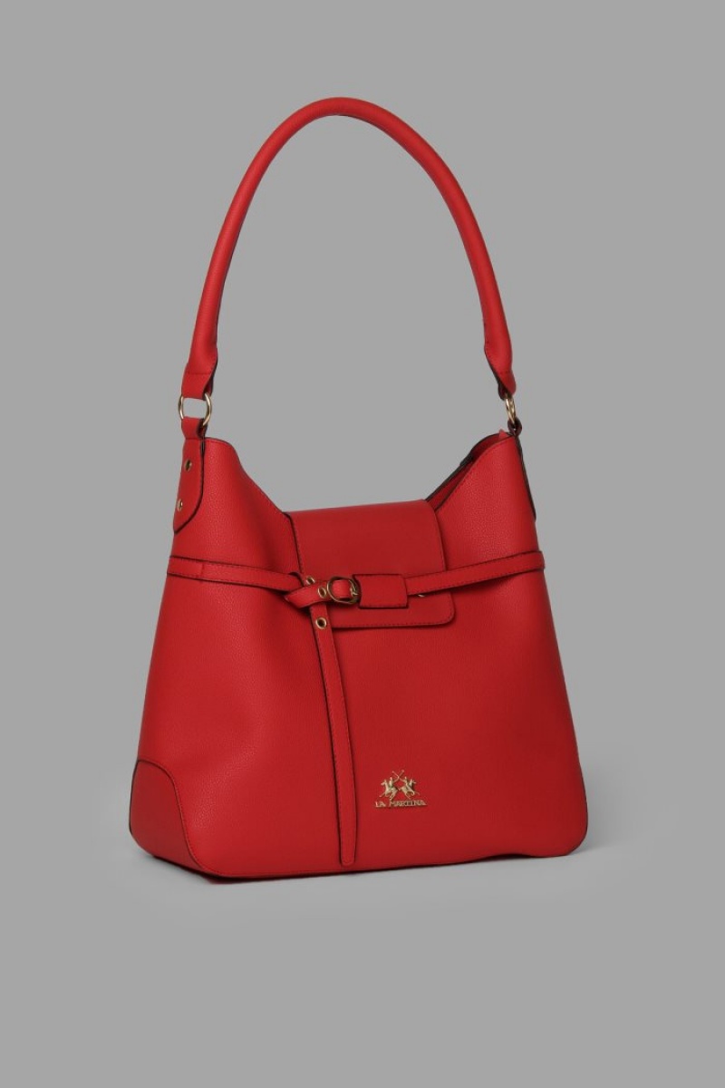 Red La Martina Plain-coloured Trapeze Women Bags USA | OSX-0179