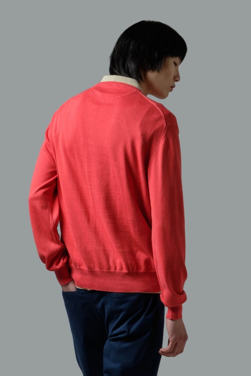 Red La Martina Regular-fit Brushed Cotton Men Sweatshirt USA | UUF-9712