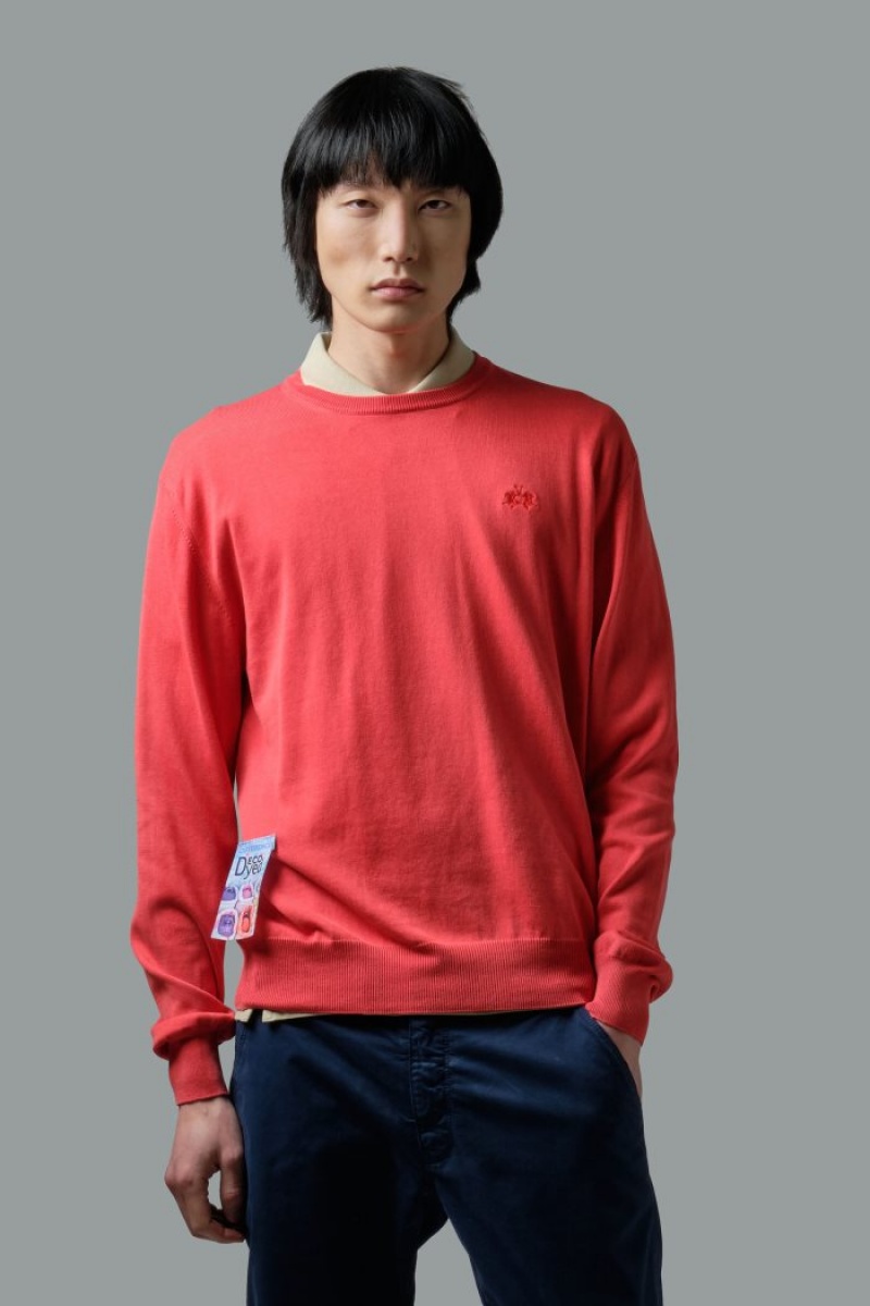 Red La Martina Regular-fit Brushed Cotton Men Sweatshirt USA | UUF-9712