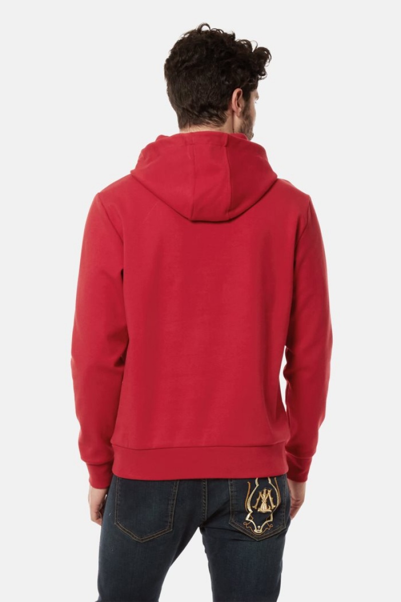 Red La Martina Regular-fit Brushed Cotton Men Sweatshirt USA | OKT-8414