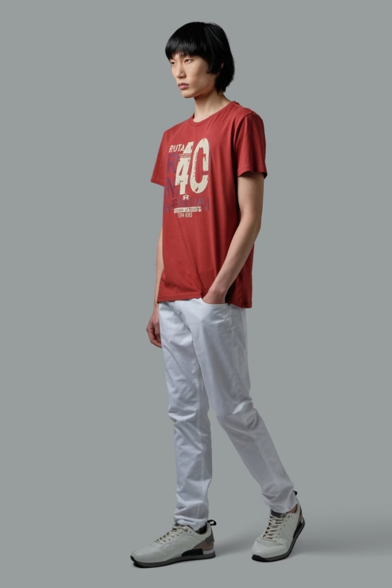 Red La Martina Regular-fit Cotton Men T Shirts USA | KVV-7132