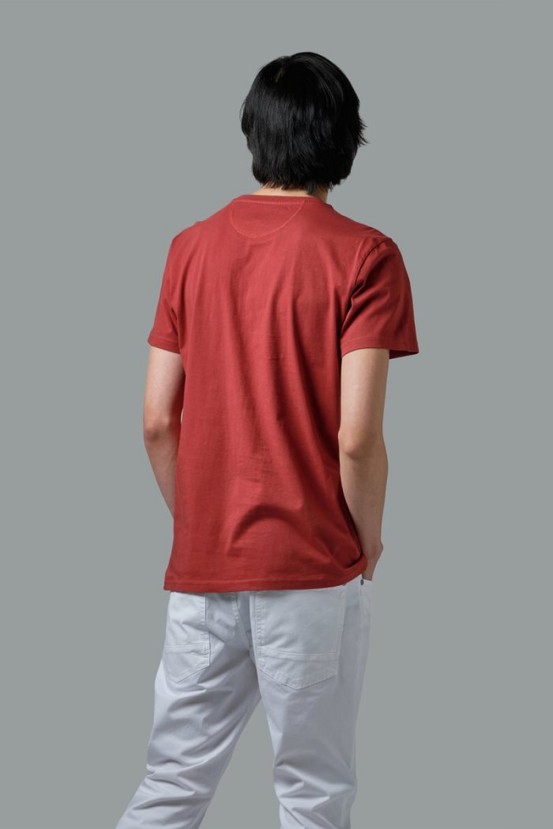 Red La Martina Regular-fit Cotton Men T Shirts USA | KVV-7132