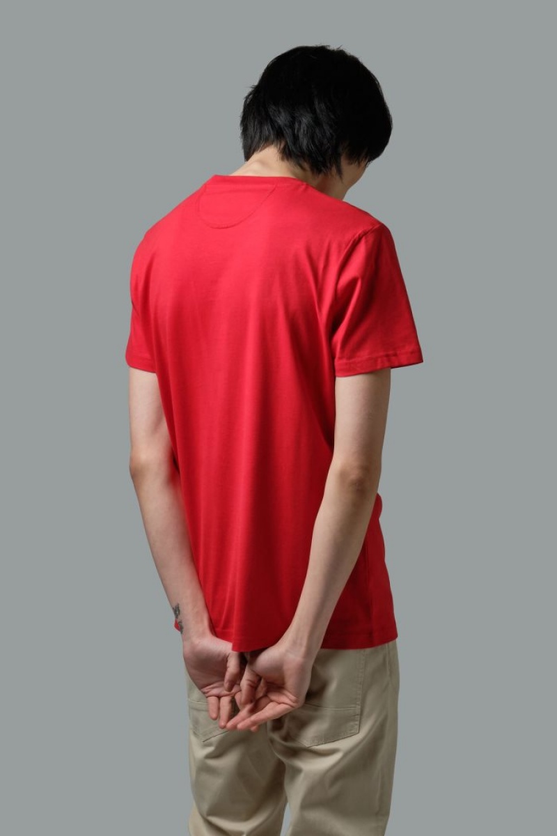 Red La Martina Regular-fit Cotton Men T Shirts USA | RUE-6562