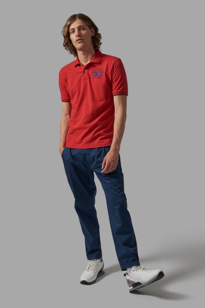 Red La Martina Regular-fit Men Polo Shirt USA | OKE-0885