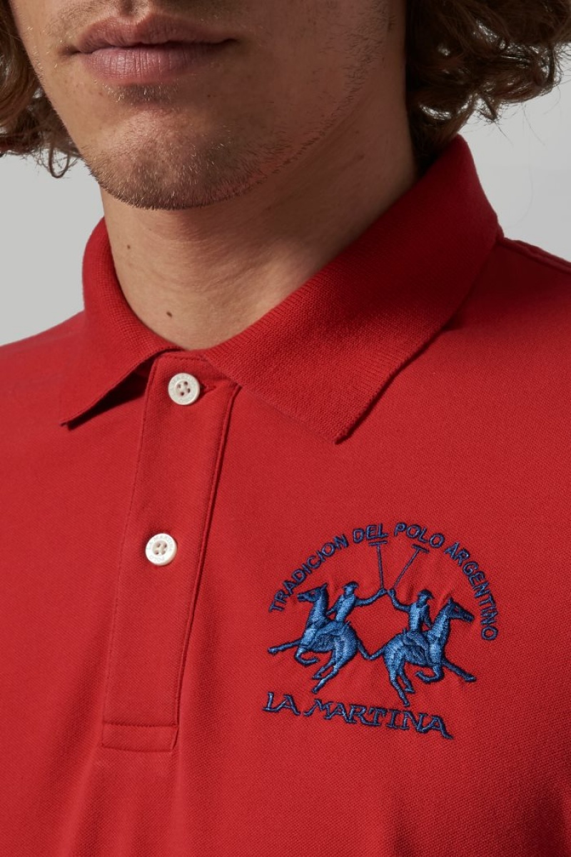 Red La Martina Regular-fit Men Polo Shirt USA | OKE-0885