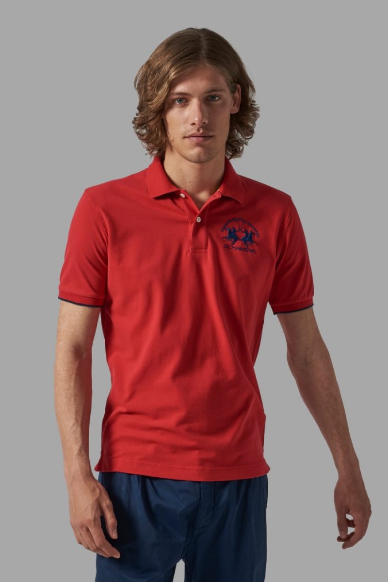 Red La Martina Regular-fit Men Polo Shirt USA | OKE-0885