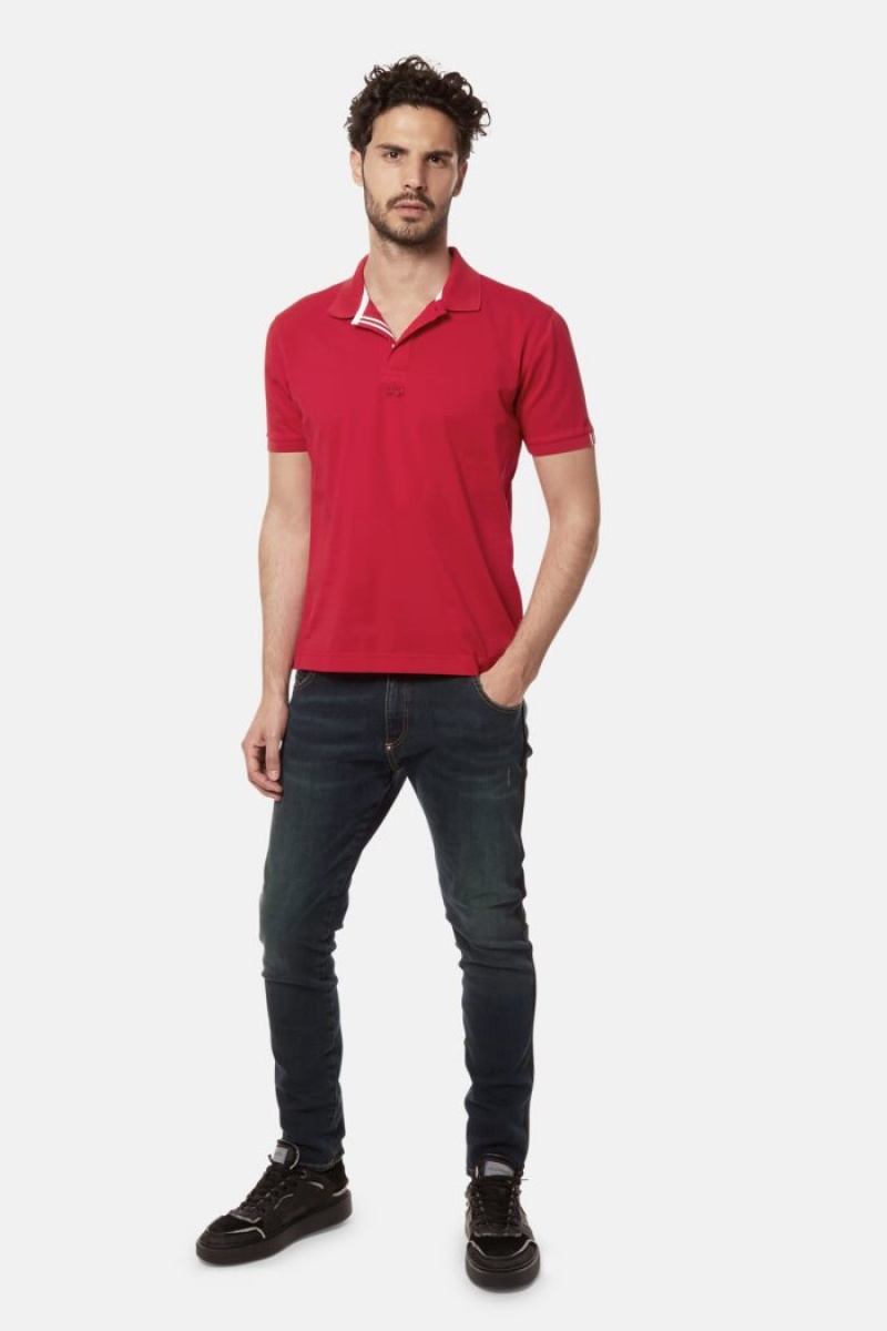 Red La Martina Short-sleeved Regular Fit Men Polo Shirt USA | UCX-7755