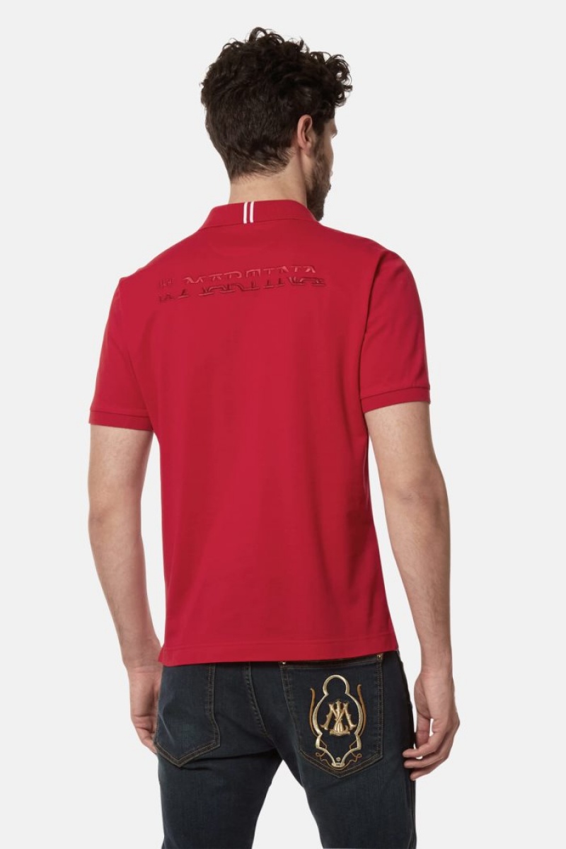 Red La Martina Short-sleeved Regular Fit Men Polo Shirt USA | UCX-7755