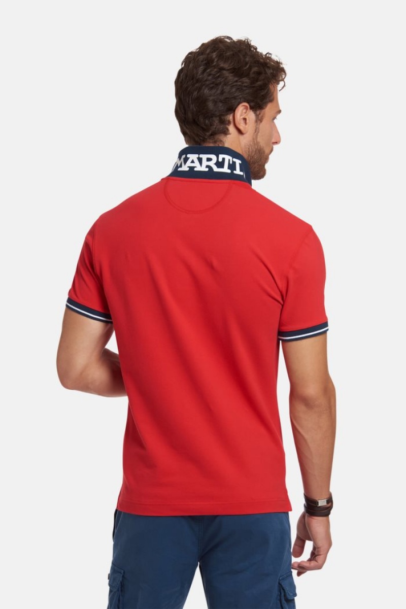 Red La Martina Slim-fit Stretch Piqué Men Polo Shirt USA | ADD-1154