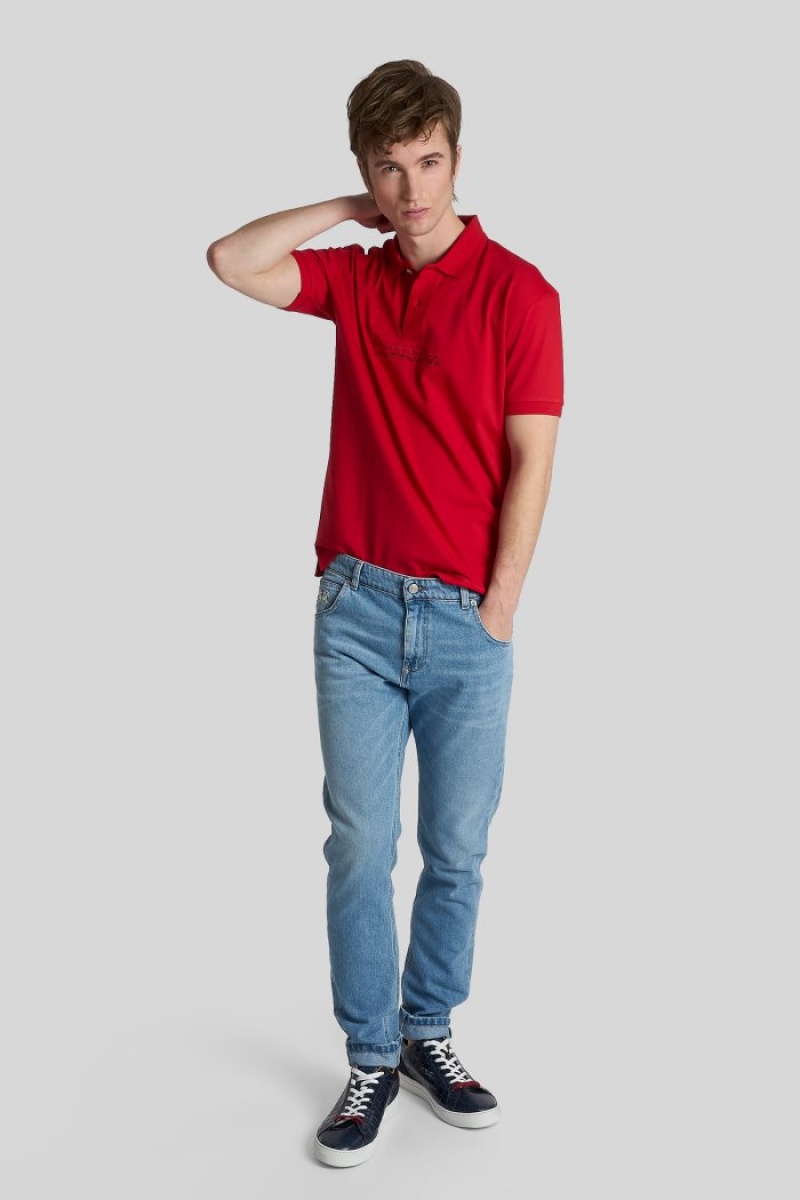 Red La Martina Slim-fit Stretch Piqué Men Polo Shirt USA | BJD-7538