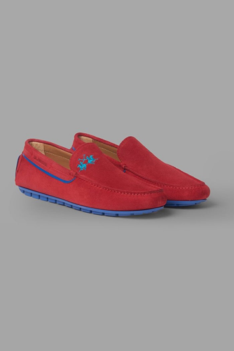 Red La Martina Suede Men Moccasins USA | RWC-4638